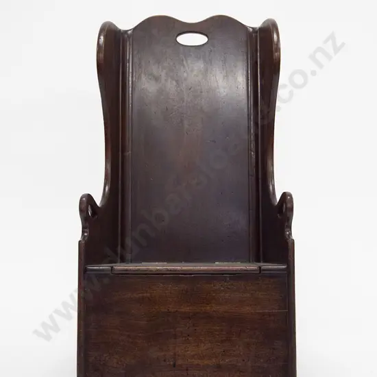 Geo III Mahogany Childs Winged Rocking Commode Chair