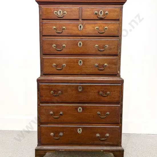 Geo III Childs Mahogany Secretaire Chest on Chest