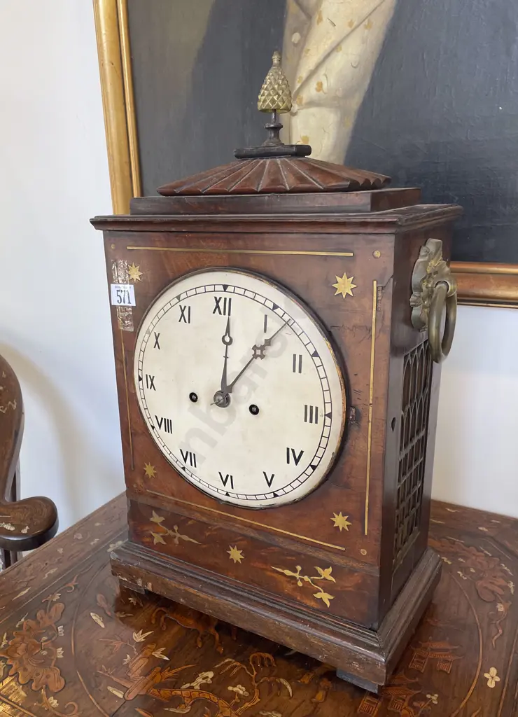 Regency Mahogany & Brass Inlaid Bracket Clock by William Skerman Image 1++