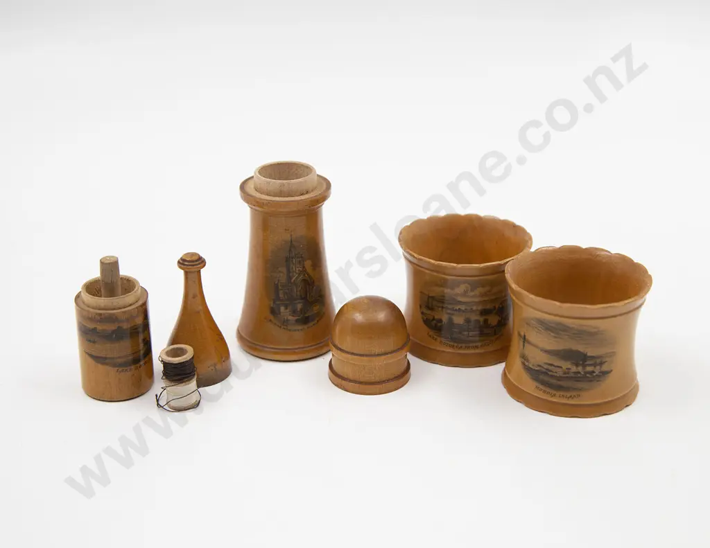 Pair Victorian Mauchline Ware Napkin Rings Image 1++