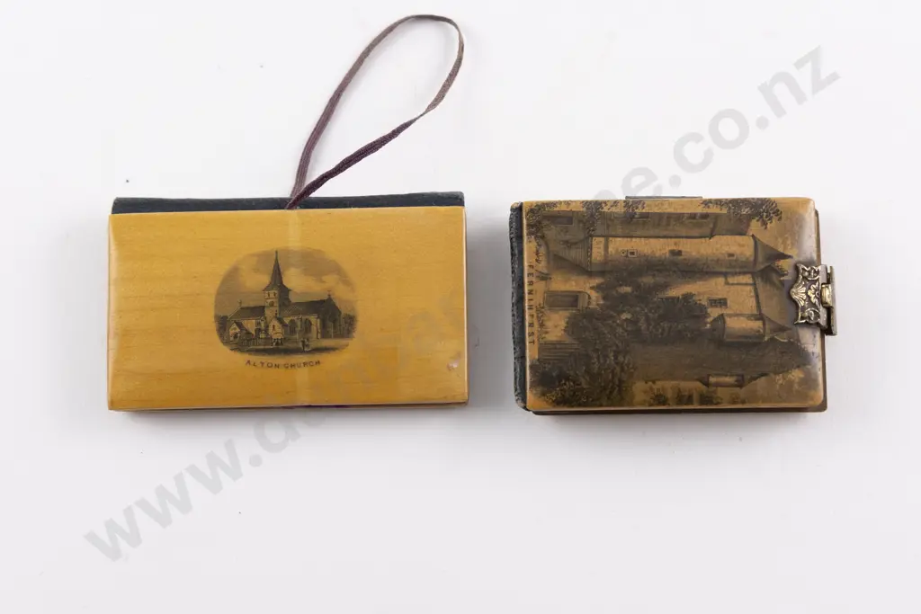 Victorian Mauchline Ware Needle Case & Notebook Image 1++