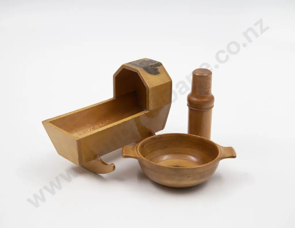 Two Pieces Victorian Mauchline Ware Image 1++