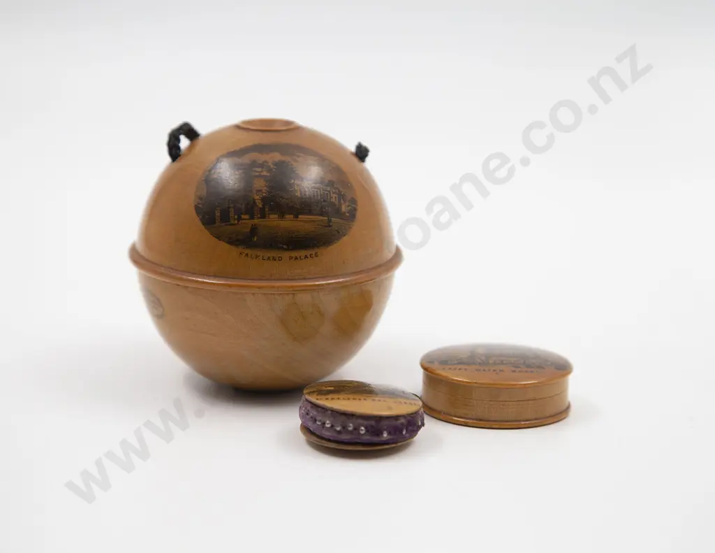 Three Pieces Victorian Maucheline Ware Image 1++