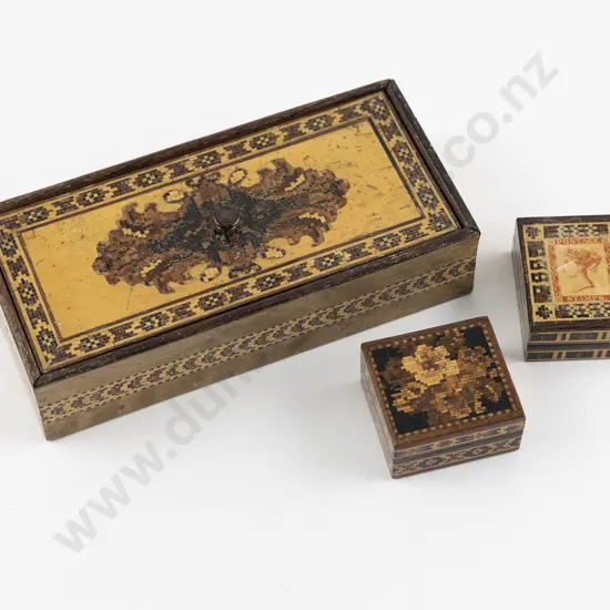 Three Victorian Tunbridge Ware Boxes