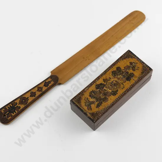 Victorian Tunbridge Ware Box & Letter Opener