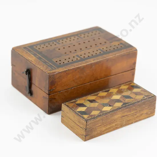 Victorian Inlaid Cribbage Box