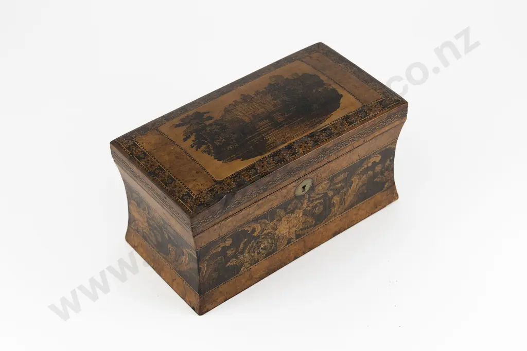 Victorian Tunbridge Ware Tea Caddy Image 1++