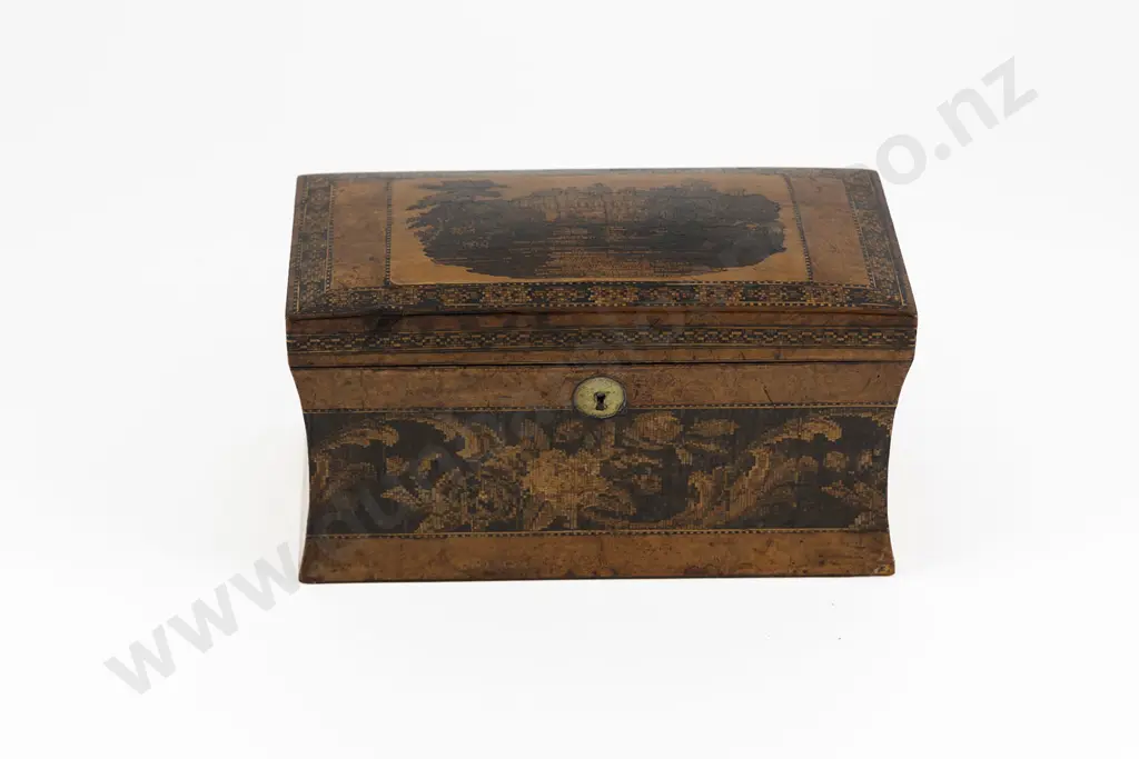 Victorian Tunbridge Ware Tea Caddy Image 1++