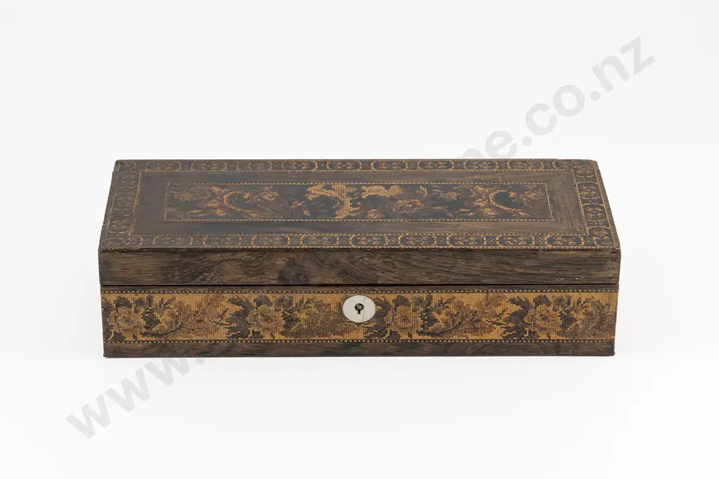 Victorian Tunbridge Ware Glove Box Image 1++