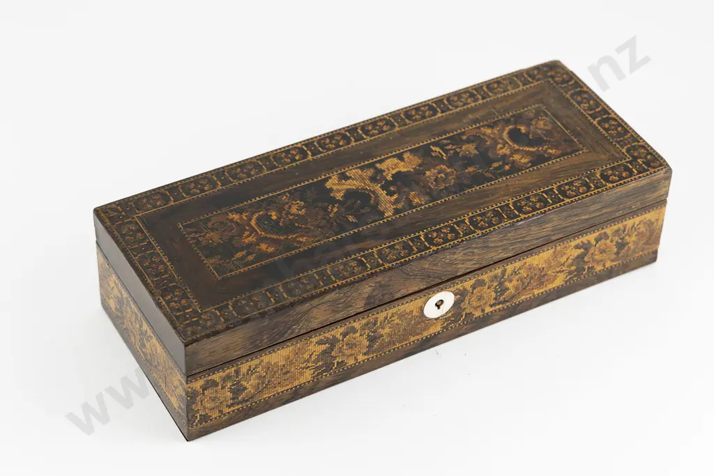 Victorian Tunbridge Ware Glove Box Image 1++