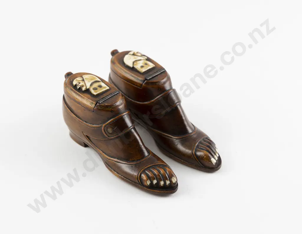 Pair Georgian Treen Snuff Boxes Image 1++