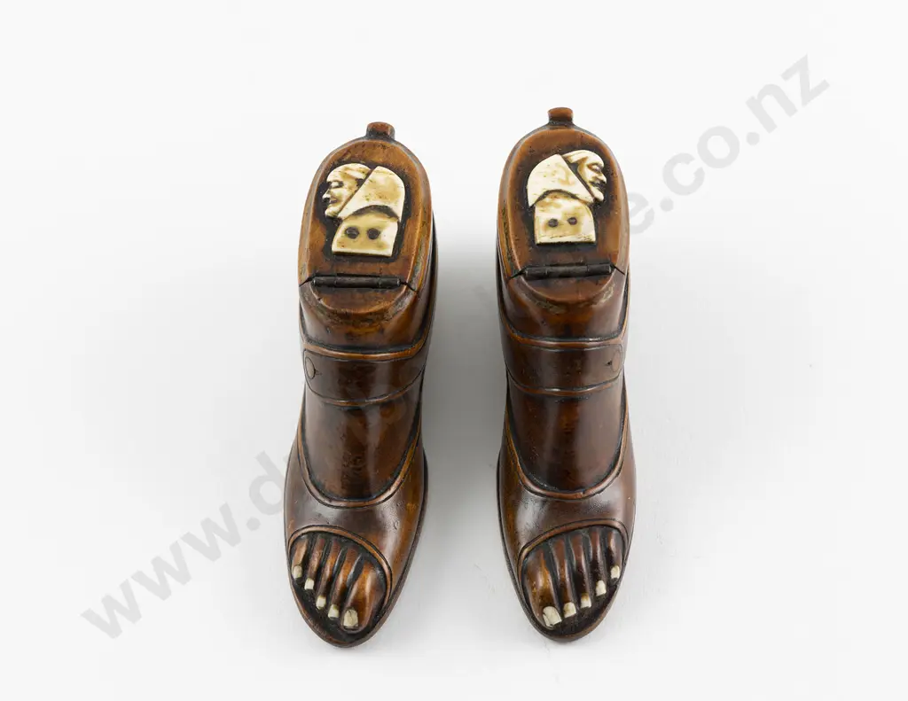 Pair Georgian Treen Snuff Boxes Image 1++
