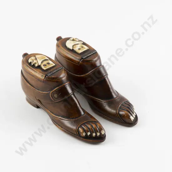 Pair Georgian Treen Snuff Boxes