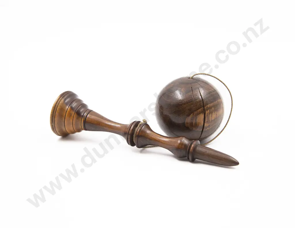Victorian Walnut Ball & Cup Game Device Image 1++
