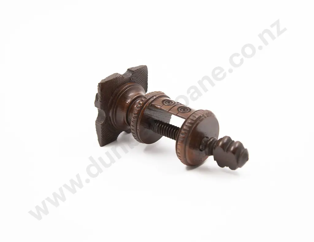 Victorian Treen Sewing Clamp with Pin Cushion Image 1++