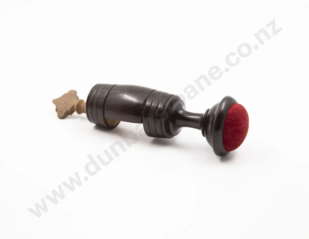 Victorian Treen Sewing Clamp with Pin Cushion Image 1++
