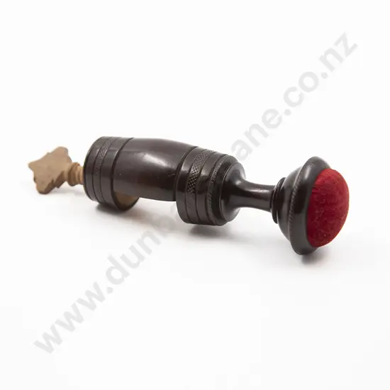 Victorian Treen Sewing Clamp with Pin Cushion
