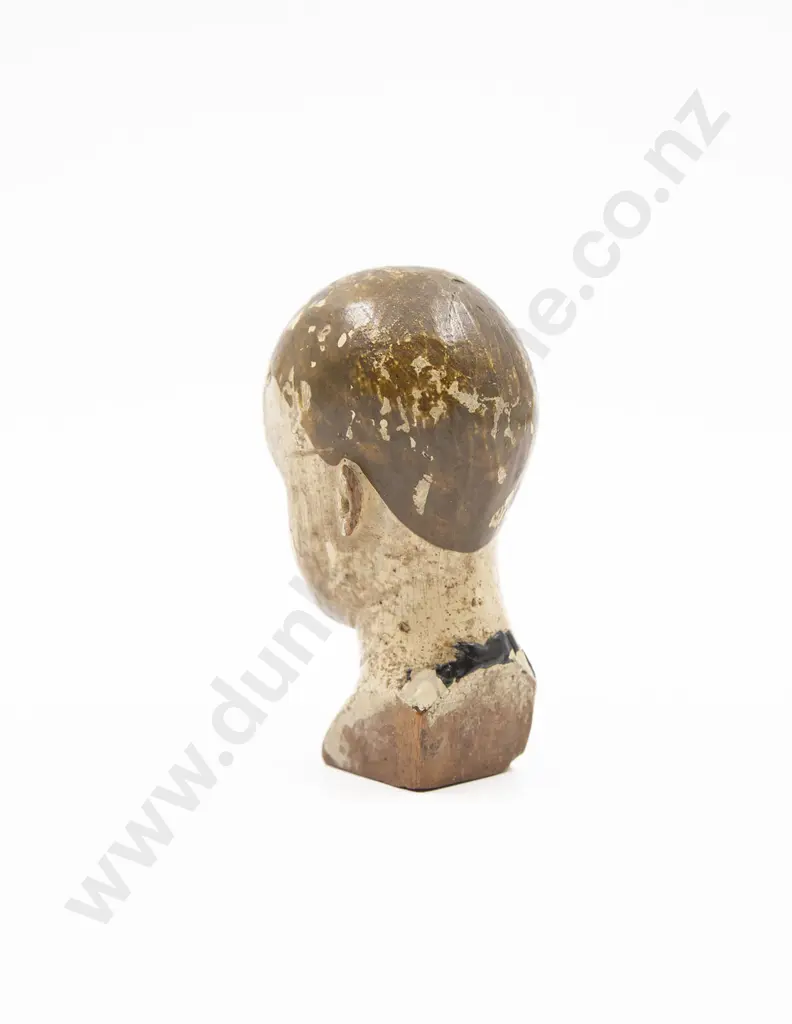 Late C18th Painted Wooden Bust Image 1++