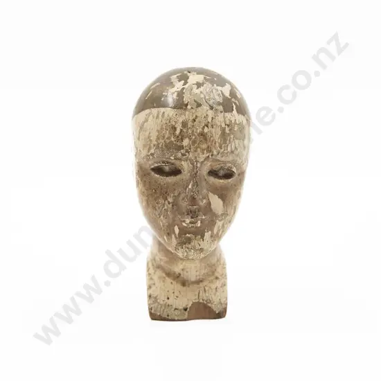 Late C18th Painted Wooden Bust