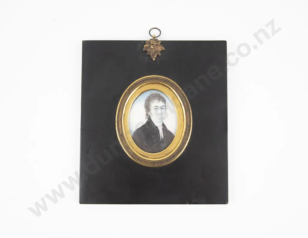 Early C19th Oval Miniature Portrait On Ivory Of A Regency Gent Image 1++