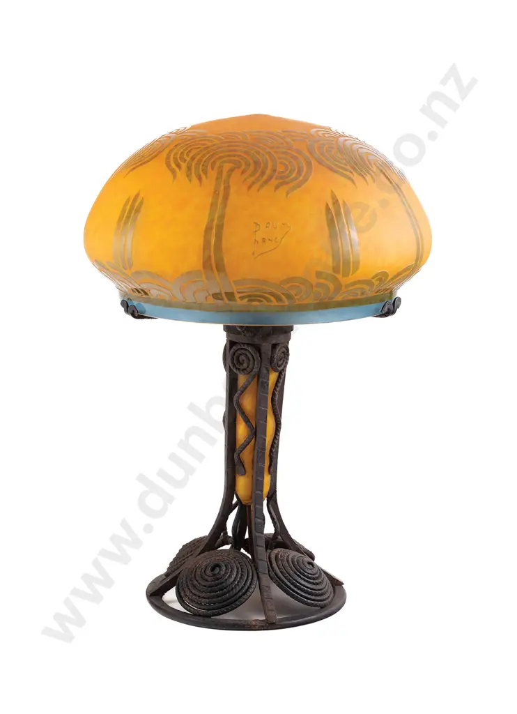 Stunning & Rare Daum Nancy Art Deco Mushroom Lamp Image 1++