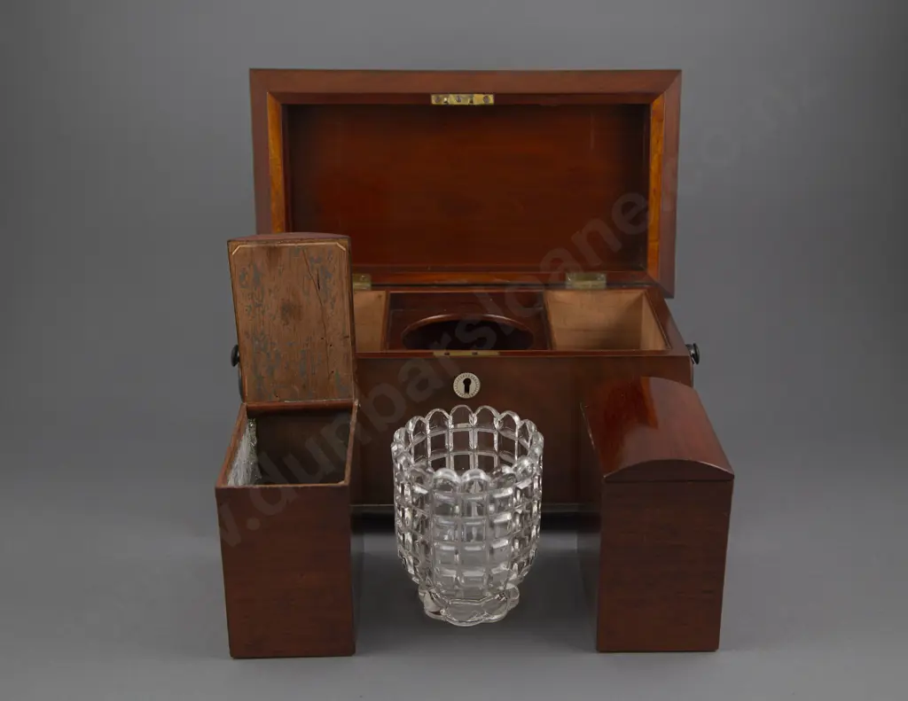 Regency Mahogany & Ebonised Sarcophagus Tea Caddy Image 1++