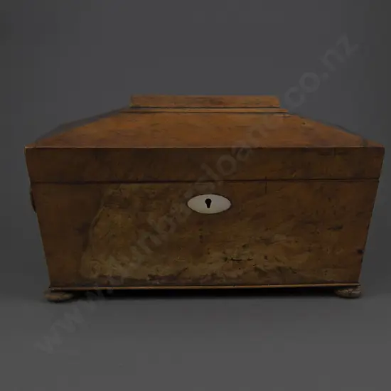 C19th Walnut Sarcophagus Tea Caddy