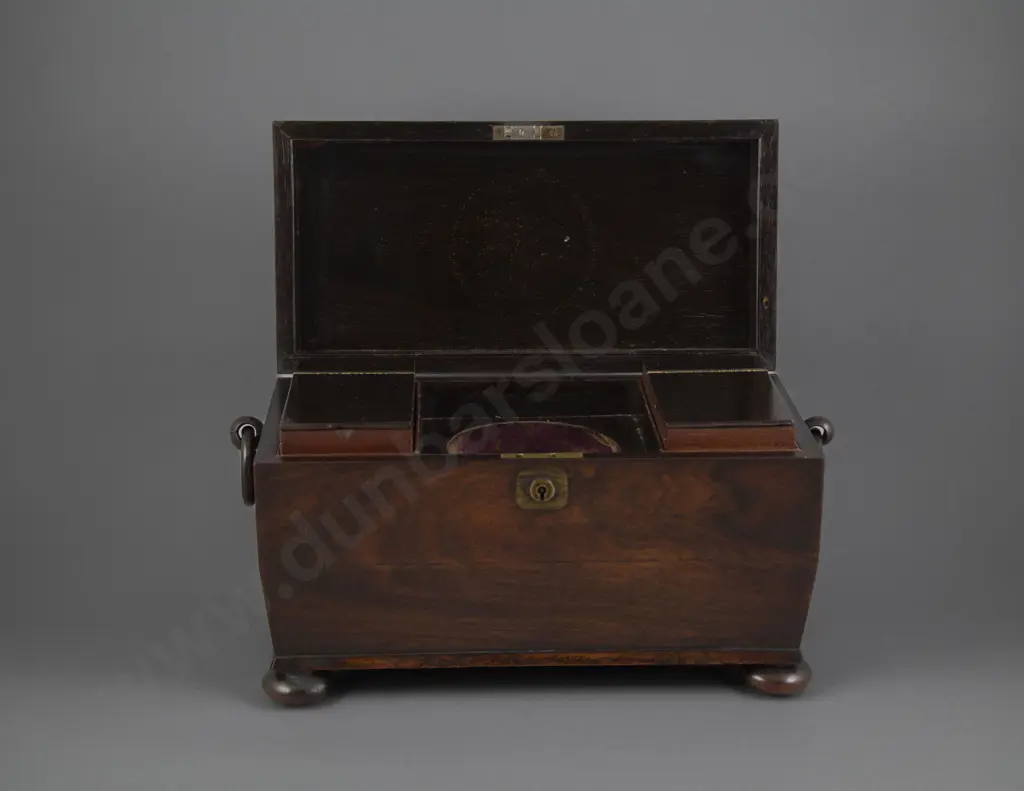 Regency Rosewood Sarcophagus Tea Caddy Image 1++