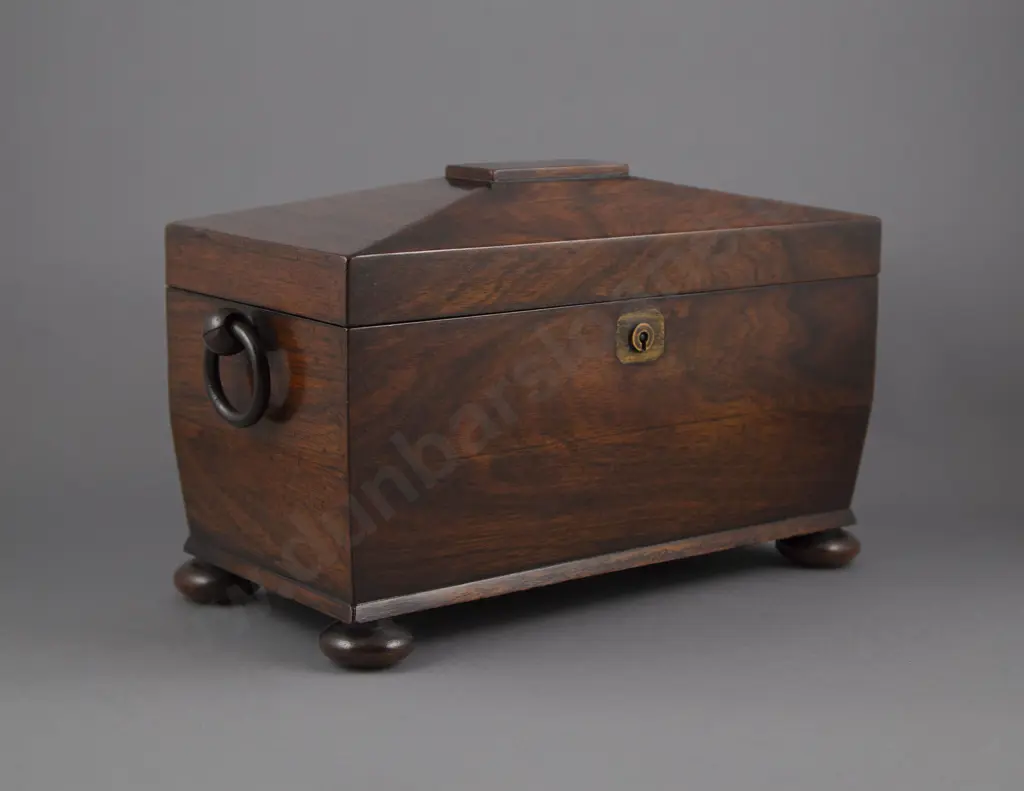 Regency Rosewood Sarcophagus Tea Caddy Image 1++
