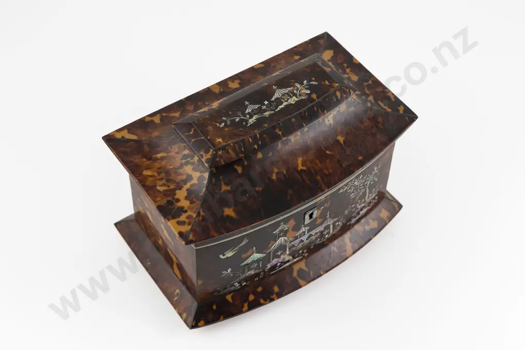 Victorian Tortoiseshell Tea Caddy Image 1++