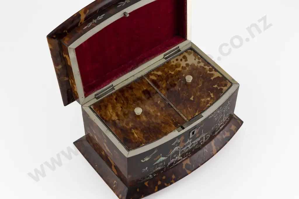 Victorian Tortoiseshell Tea Caddy Image 1++