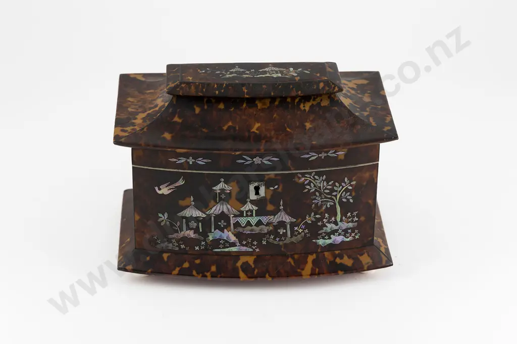 Victorian Tortoiseshell Tea Caddy Image 1++