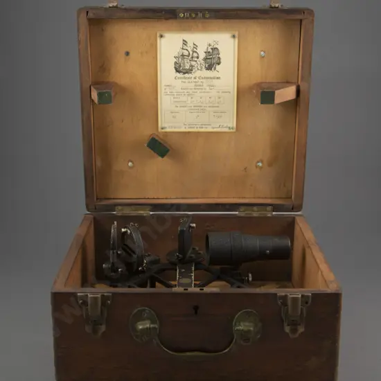 Vintage Mahogany Cased Sextant By Cooke Of Hull