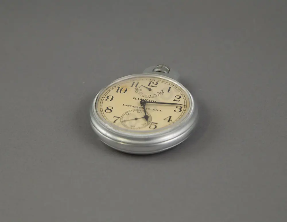 Cased WWII US Navy Ships Chronometer Deck Watch By Hamilton Image 1++