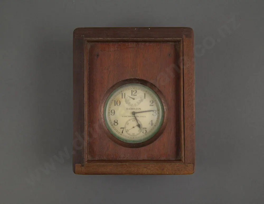 Cased WWII US Navy Ships Chronometer Deck Watch By Hamilton Image 1++