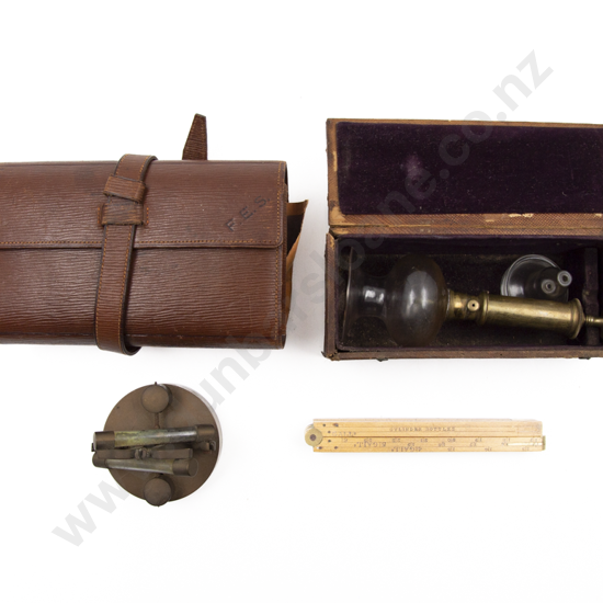Vintage Boxwood Cask or Bottle Folding Rule By Russ 33 Hatton Gardens London