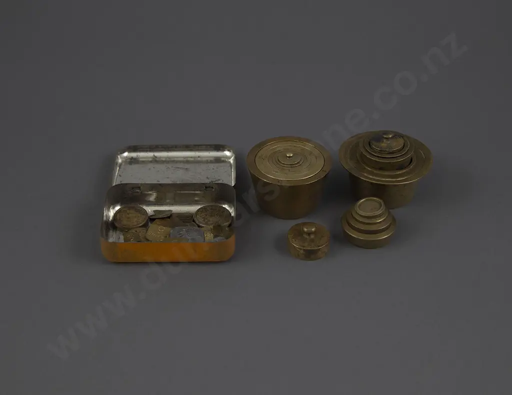2 Sets Of Vict Graduated Brass Troy Cup Weights Image 1++
