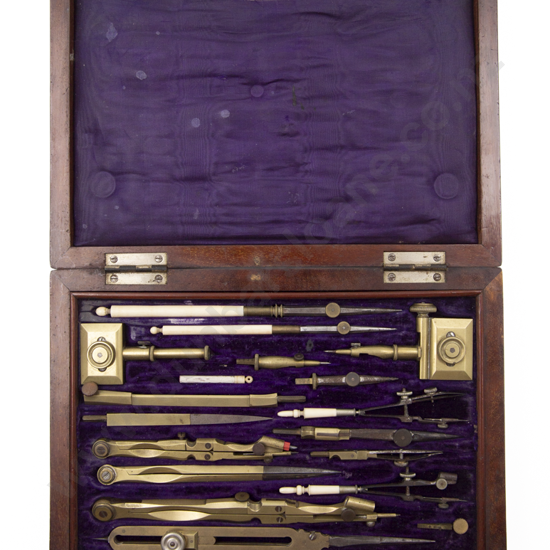 Vict Mahogany Cased Set Of Drawing Instruments
