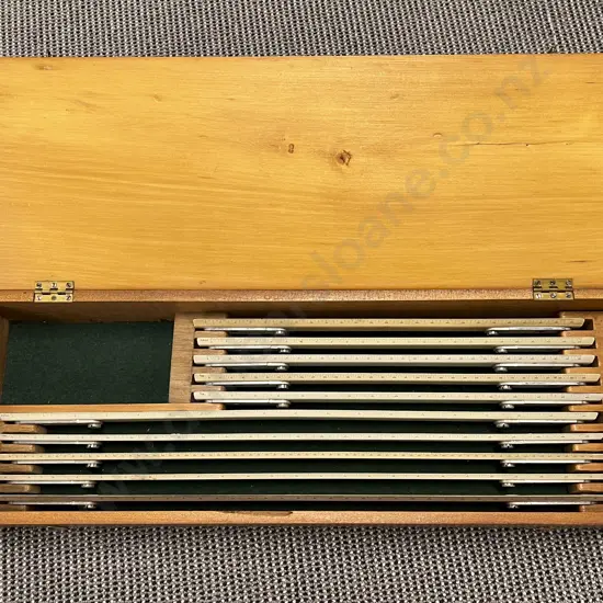 Made in Australia Pine Boxed Set W & G 'Accurately Engraved Rulers