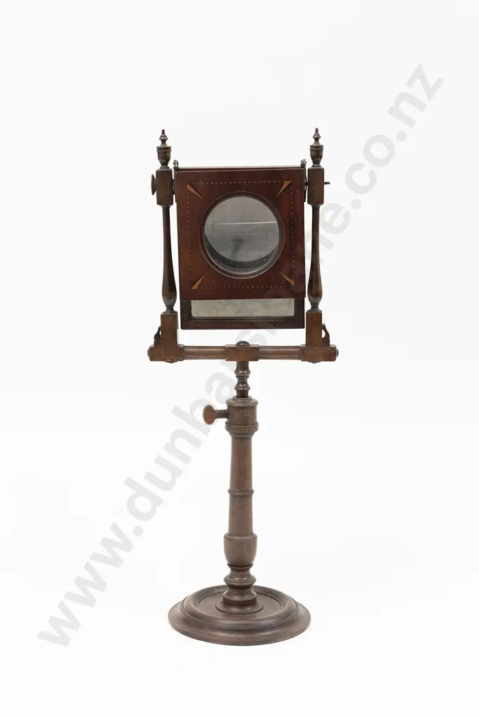 Geo III Mahogany & Inlaid Zograscope or Magnifier On Stand Image 1++
