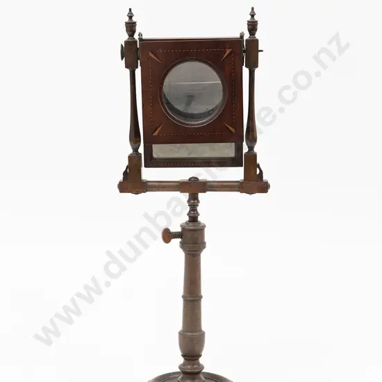 Geo III Mahogany & Inlaid Zograscope or Magnifier On Stand