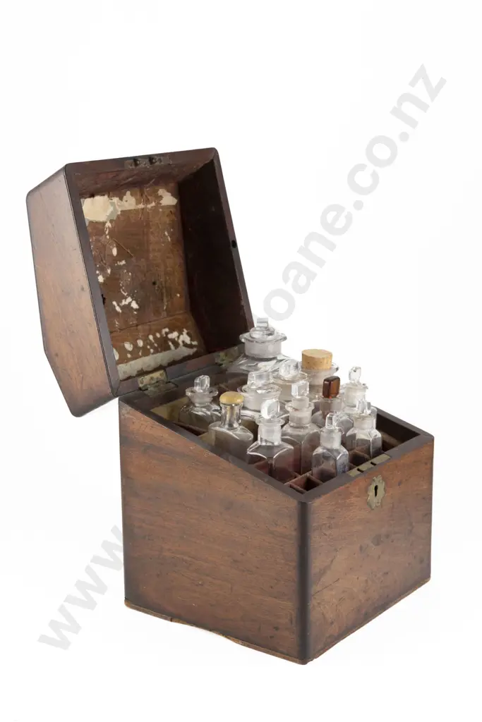 Victorian Mahogany Ships Doctor's Medicine Chest Image 1++