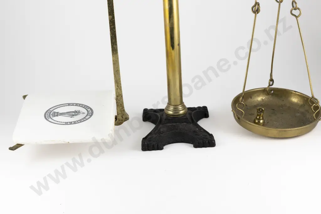 Victorian Cast Iron and Brass Bench Top Beam Balance Scales Image 1++