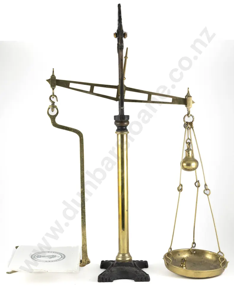 Victorian Cast Iron and Brass Bench Top Beam Balance Scales Image 1++