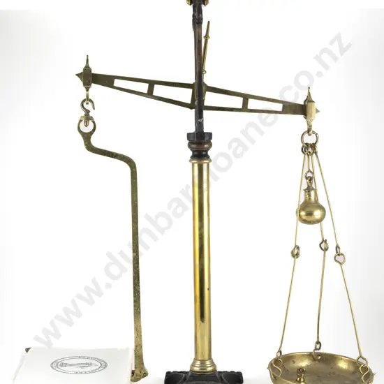 Victorian Cast Iron and Brass Bench Top Beam Balance Scales