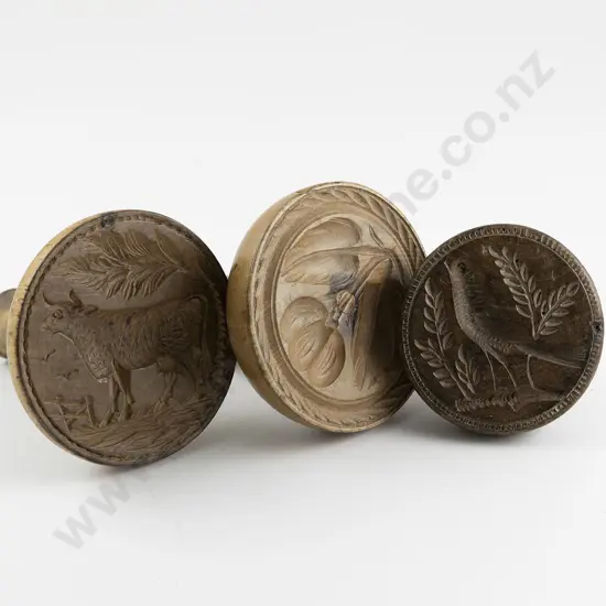 Three Victorian Treen Shortbread Moulds