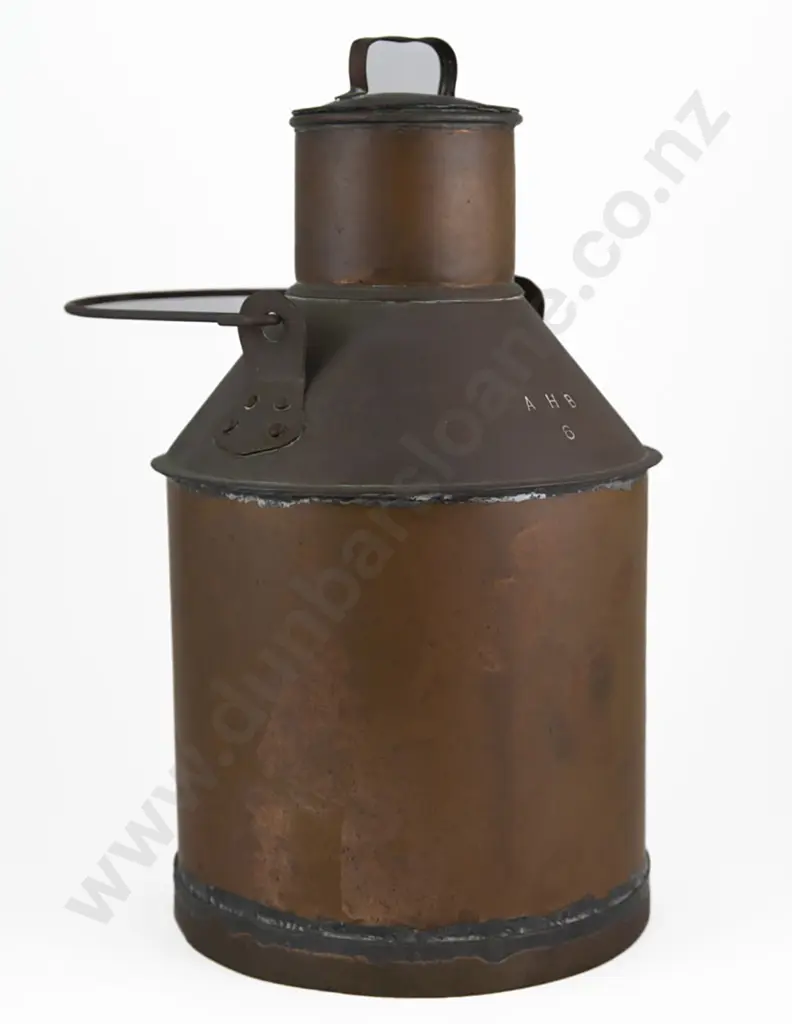 Antique Lidded Copper Milk Can Image 1++