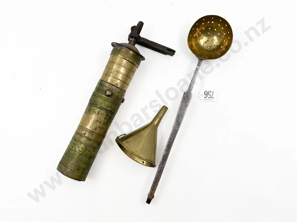 Victorian Brass and Iron Handled Straining Ladle Image 1++