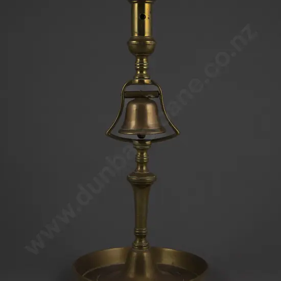 Vict Brass Tavern Candlestick With Service Bell