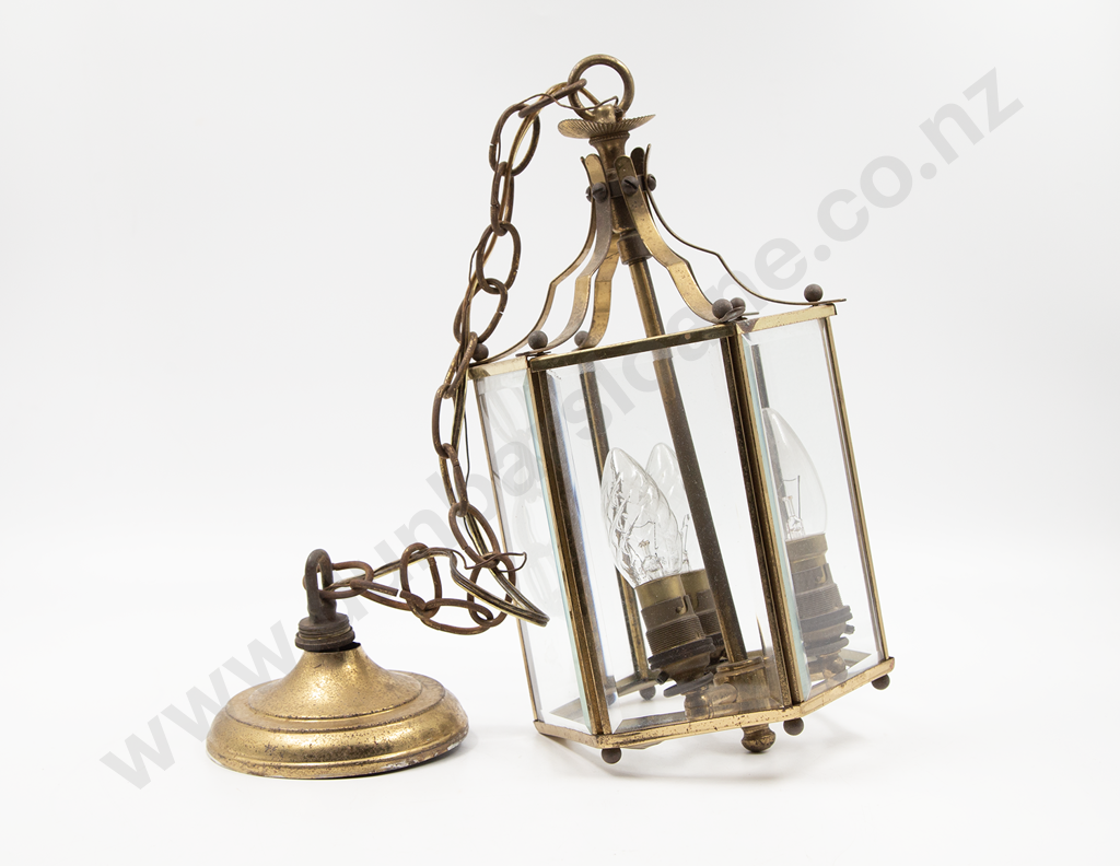 Small Hexagonal Brass Hall Lantern Image 1++